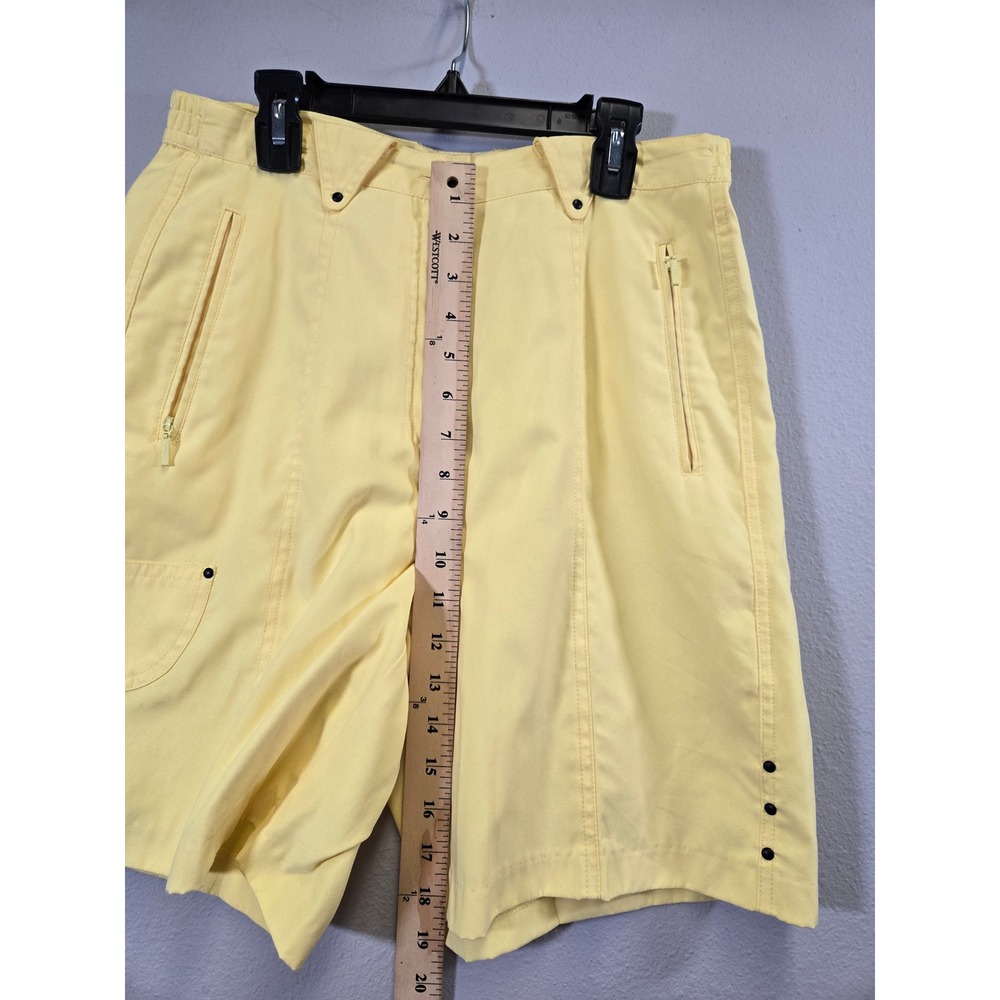 Jamie Sadock Golf Athletic High Rise Zip Pocket Bermuda Shorts Yellow Size 8 - Picture 6 of 9